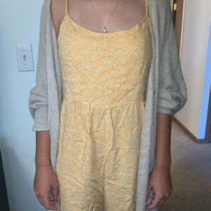 Yellow Floral Romper (size large)